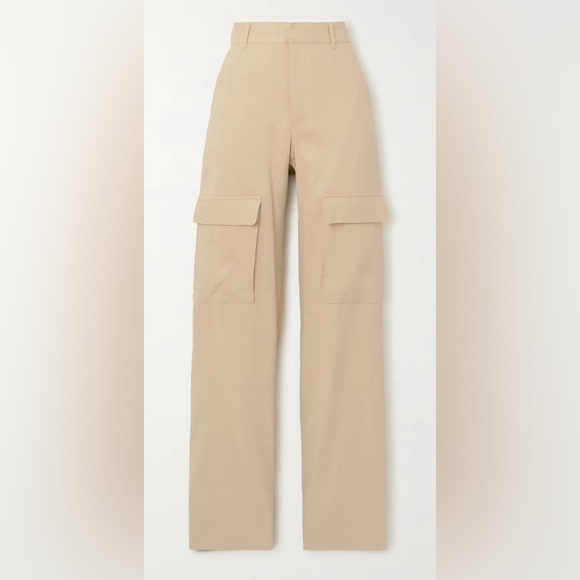 FRAME + NET SUSTAIN organic linen-blend high-rise straight-leg cargo trousers - Picture 5 of 9